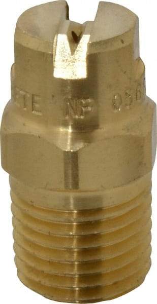 Bete Fog Nozzle - 1/4" Pipe, 65° Spray Angle, Brass, Standard Fan Nozzle - Male Connection, 0.79 Gal per min at 100 psi, 0.057" Orifice Diam - All Tool & Supply