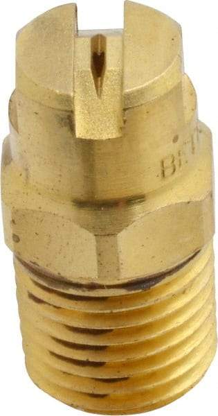 Bete Fog Nozzle - 1/4" Pipe, 90° Spray Angle, Brass, Standard Fan Nozzle - Male Connection, 0.79 Gal per min at 100 psi, 0.057" Orifice Diam - All Tool & Supply