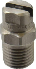 Bete Fog Nozzle - 1/4" Pipe, 90° Spray Angle, Grade 303 Stainless Steel, Standard Fan Nozzle - Male Connection, 0.79 Gal per min at 100 psi, 0.057" Orifice Diam - All Tool & Supply