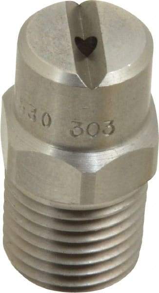 Bete Fog Nozzle - 1/4" Pipe, 30° Spray Angle, Grade 303 Stainless Steel, Standard Fan Nozzle - Male Connection, 2.37 Gal per min at 100 psi, 3/32" Orifice Diam - All Tool & Supply