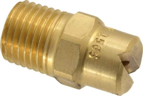 Bete Fog Nozzle - 1/4" Pipe, 65° Spray Angle, Brass, Standard Fan Nozzle - Male Connection, 2.37 Gal per min at 100 psi, 3/32" Orifice Diam - All Tool & Supply