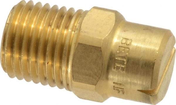 Bete Fog Nozzle - 1/4" Pipe, 120° Spray Angle, Brass, Standard Fan Nozzle - Male Connection, 2.37 Gal per min at 100 psi, 3/32" Orifice Diam - All Tool & Supply