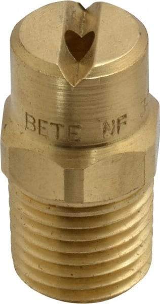 Bete Fog Nozzle - 1/4" Pipe, 65° Spray Angle, Brass, Standard Fan Nozzle - Male Connection, 4.74 Gal per min at 100 psi, 0.141" Orifice Diam - All Tool & Supply