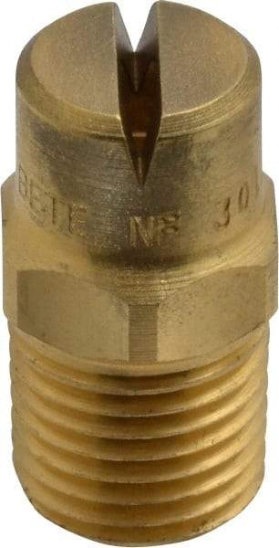 Bete Fog Nozzle - 1/4" Pipe, 120° Spray Angle, Brass, Standard Fan Nozzle - Male Connection, 4.74 Gal per min at 100 psi, 0.141" Orifice Diam - All Tool & Supply