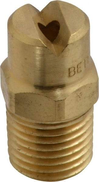 Bete Fog Nozzle - 1/4" Pipe, 65° Spray Angle, Brass, Standard Fan Nozzle - Male Connection, 6.32 Gal per min at 100 psi, 5/32" Orifice Diam - All Tool & Supply