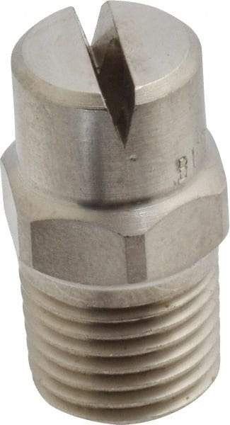 Bete Fog Nozzle - 1/4" Pipe, 120° Spray Angle, Grade 303 Stainless Steel, Standard Fan Nozzle - Male Connection, 6.32 Gal per min at 100 psi, 5/32" Orifice Diam - All Tool & Supply