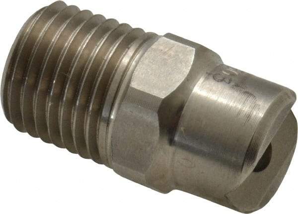 Bete Fog Nozzle - 1/4" Pipe, 30° Spray Angle, Grade 303 Stainless Steel, Standard Fan Nozzle - Male Connection, 7.91 Gal per min at 100 psi, 0.172" Orifice Diam - All Tool & Supply