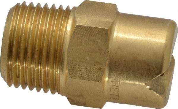 Bete Fog Nozzle - 3/8" Pipe, 65° Spray Angle, Brass, Standard Fan Nozzle - Male Connection, 11.1 Gal per min at 100 psi, 0.203" Orifice Diam - All Tool & Supply