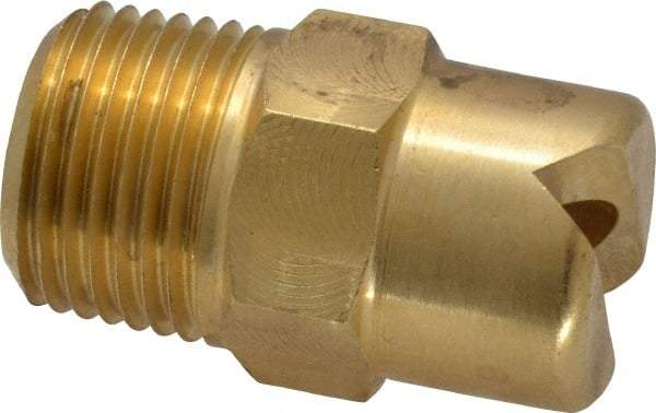 Bete Fog Nozzle - 3/8" Pipe, 65° Spray Angle, Brass, Standard Fan Nozzle - Male Connection, 15.8 Gal per min at 100 psi, 1/4" Orifice Diam - All Tool & Supply