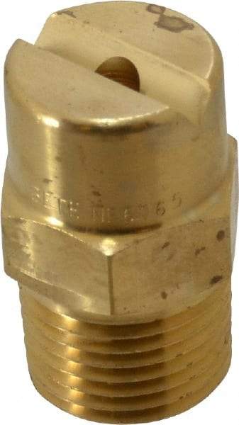 Bete Fog Nozzle - 1/2" Pipe, 65° Spray Angle, Brass, Standard Fan Nozzle - Male Connection, 9.49 Gal per min at 100 psi, 0.186" Orifice Diam - All Tool & Supply