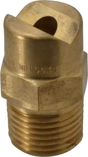 Bete Fog Nozzle - 1/2" Pipe, 30° Spray Angle, Brass, Standard Fan Nozzle - Male Connection, 23.7 Gal per min at 100 psi, 19/64" Orifice Diam - All Tool & Supply