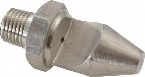 Bete Fog Nozzle - 1/4" Pipe, 50° Spray Angle, Grade 303 Stainless Steel, High Impact - Narrow Fan Nozzle - Male Connection, 1.58 Gal per min at 100 psi, 0.078" Orifice Diam - All Tool & Supply