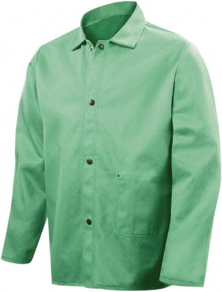 Steiner - Size M Flame Resistant/Retardant Jacket - Green, Cotton, Snaps Closure, 44 to 46" Chest - All Tool & Supply