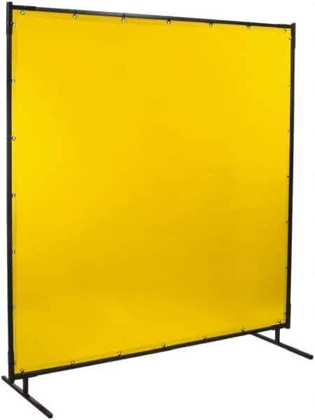 Steiner - 8 Ft. Wide x 6 Ft. High x 3/4 Inch Thick, 14 mil Thick Transparent Vinyl Portable Welding Screen Kit - Yellow - All Tool & Supply