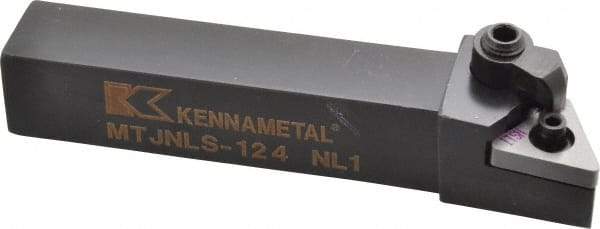 Kennametal - MTJN, Left Hand Cut, 3° Lead Angle, 3/4" Shank Height x 3/4" Shank Width, Negative Rake Indexable Turning Toolholder - 4-1/2" OAL, TN..43. Insert Compatibility, Series Kenloc - All Tool & Supply