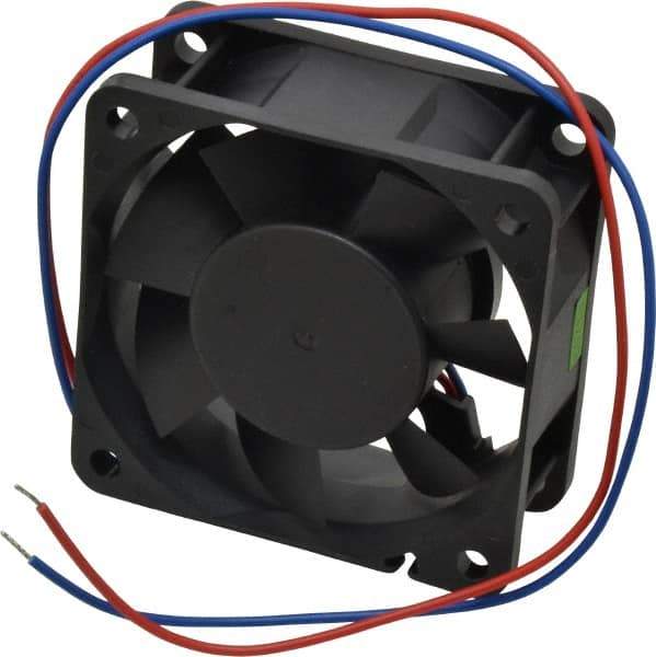 Value Collection - 12 Volts, DC, 20 CFM, Square Tube Axial Fan - 0.13 Amp Rating, 3,500 to 3,800 RPM, 2.36" High x 2.36" Wide x 1" Deep - All Tool & Supply