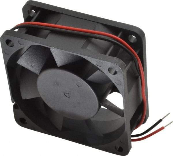 Value Collection - 24 Volts, DC, 20 CFM, Square Tube Axial Fan - 0.12 Amp Rating, 3,500 to 3,800 RPM, 2.36" High x 2.36" Wide x 1" Deep - All Tool & Supply