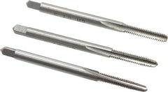 Interstate - #5-40 UNC, 3 Flute, Bottoming, Plug & Taper, Bright Finish, High Speed Steel Tap Set - Right Hand Cut, 1-15/16" OAL, 5/8" Thread Length - All Tool & Supply