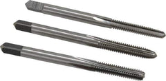 Interstate - #8-32 UNC, 4 Flute, Bottoming, Plug & Taper, Bright Finish, High Speed Steel Tap Set - Right Hand Cut, 2-1/8" OAL, 3/4" Thread Length - All Tool & Supply