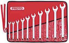 Proto - 10 Piece, 7/16 to 1", Combination Wrench Set - Inch System of Measurement, Satin Finish, Comes in Nylon Roll - All Tool & Supply