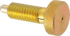 Gibraltar - 3/8-16, 3/4" Thread Length, 0.185 to 0.186" Max Plunger Diam, 0.5 Lb Init to 3 Lb Final End Force, Locking Knob Handle Plunger - Knurled Knob, 0.97" Length Under Head/Shoulder, 0.22" Plunger Projection - All Tool & Supply