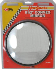 Value Collection - Automotive Full Size Convex Round Mirror with L Bracket - Black, 8-1/2" Mirror Diam - All Tool & Supply