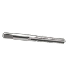 Interstate - 3/8-24 UNF 3B 4 Flute Bright Finish High Speed Steel Straight Flute Standard Hand Tap - Plug, Right Hand Thread, 2-15/16" OAL, 1-1/4" Thread Length, H3 Limit, Oversize - All Tool & Supply