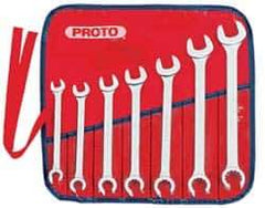 Proto - 7 Piece, 3/8" to 3/4", 12 Point Flare Nut Wrench Set - Inch Measurement Standard, Satin Finish, Comes in Pouch - All Tool & Supply