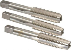 Interstate - 9/16-12 UNC, 4 Flute, Bottoming, Plug & Taper, Bright Finish, High Speed Steel Tap Set - Right Hand Cut, 3-19/32" OAL, 1-21/32" Thread Length - All Tool & Supply