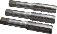 Interstate - 3/4-16 UNF, 4 Flute, Bottoming, Plug & Taper, Bright Finish, High Speed Steel Tap Set - Right Hand Cut, 4-1/4" OAL, 2" Thread Length - Exact Industrial Supply