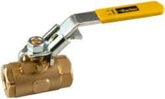 Parker - 3/8" Pipe, Brass Standard Ball Valve - FNPT Ends, Tee Handle, 150 WSP - All Tool & Supply