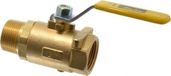 Parker - 1" Pipe, Brass Standard Ball Valve - 2 Piece, Inline - One Way Flow, MNPT x FNPT Ends, Lever Handle, 600 WOG, 150 WSP - All Tool & Supply