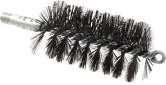 Schaefer Brush - 4-1/2" Brush Length, 2-1/2" Diam, Double Stem, Single Spiral Flue Brush - 7-1/2" Long, Tempered Steel Wire, 1/4" NPSM Male Connection - All Tool & Supply