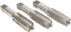 Interstate - 1-8 UNC, 4 Flute, Bottoming, Plug & Taper, Bright Finish, High Speed Steel Tap Set - Right Hand Cut, 5-1/8" OAL, 2-1/2" Thread Length - All Tool & Supply