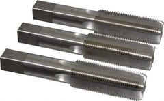 Interstate - 1-14 UNS, 4 Flute, Bottoming, Plug & Taper, Bright Finish, High Speed Steel Tap Set - Right Hand Cut, 5-1/8" OAL, 2-1/2" Thread Length - All Tool & Supply