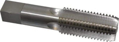 Interstate - 1-1/2 - 6 UNC 3B 4 Flute Bright Finish High Speed Steel Straight Flute Standard Hand Tap - Bottoming, Right Hand Thread, 6-3/8" OAL, 3" Thread Length, H4 Limit, Oversize - Exact Industrial Supply