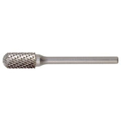 SC-6 Double Cut Solid Carbide Bur-Cylindrical with Ball Nose - Exact Industrial Supply