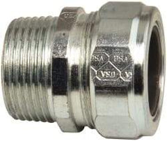 Cooper Crouse-Hinds - 0.85 to 0.95" Cable Capacity, Liquidtight, Straight Strain Relief Cord Grip - 1 NPT Thread, 1-7/8" Long, Steel - All Tool & Supply