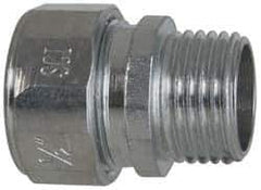 Cooper Crouse-Hinds - 0.55 to 0.65" Cable Capacity, Liquidtight, Straight Strain Relief Cord Grip - 1/2 NPT Thread, 1-5/16" Long, Steel - All Tool & Supply