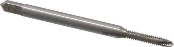 Interstate - #3-48 UNC, 2 Flute, Bright Finish, High Speed Steel Spiral Point Tap - Plug Chamfer, Right Hand Thread, 1-13/16" OAL, 1/2" Thread Length, 2B Class of Fit - Exact Industrial Supply