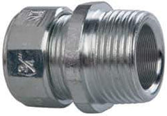 Cooper Crouse-Hinds - 0.15 to 1/4" Cable Capacity, Liquidtight, Straight Strain Relief Cord Grip - 3/4 NPT Thread, 1-5/16" Long, Steel - All Tool & Supply