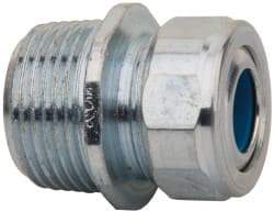 Cooper Crouse-Hinds - 0.35 to 0.45" Cable Capacity, Liquidtight, Straight Strain Relief Cord Grip - 3/4 NPT Thread, 1-5/16" Long, Steel - All Tool & Supply