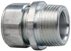 Cooper Crouse-Hinds - 0.55 to 0.65" Cable Capacity, Liquidtight, Straight Strain Relief Cord Grip - 3/4 NPT Thread, 1-5/16" Long, Steel - All Tool & Supply