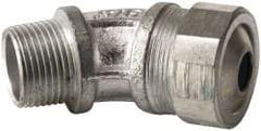 Cooper Crouse-Hinds - 0.35 to 0.45" Cable Capacity, Liquidtight, Elbow Strain Relief Cord Grip - 3/4 NPT Thread, 2-17/32" Long, Malleable Iron - All Tool & Supply