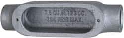 Cooper Crouse-Hinds - Form 5, C Body, 3/4" Trade, Rigid Malleable Iron Conduit Body - Oval, 6" OAL, 7-1/2 cc Capacity, Gray - All Tool & Supply