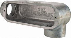 Cooper Crouse-Hinds - Form 5, LL Body, 2" Trade, Rigid Malleable Iron Conduit Body - Oval, 10-1/2" OAL, 68 cc Capacity, Gray - All Tool & Supply