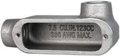 Cooper Crouse-Hinds - Form 5, LR Body, 3/4" Trade, Rigid Malleable Iron Conduit Body - Oval, 5.37" OAL, 7-1/2 cc Capacity, Gray - All Tool & Supply