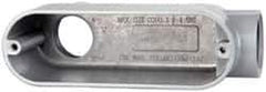 Cooper Crouse-Hinds - Form 5, LB Body, 1" Trade, IMC, Rigid Aluminum Conduit Body - Oval/Rectangle, 5.79" OAL, 12.2 cc Capacity, Silver - All Tool & Supply