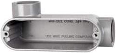 Cooper Crouse-Hinds - Form 5, LL Body, 1" Trade, IMC, Rigid Aluminum Conduit Body - Oval/Rectangle, 5.94" OAL, 12.2 cc Capacity, Silver - All Tool & Supply