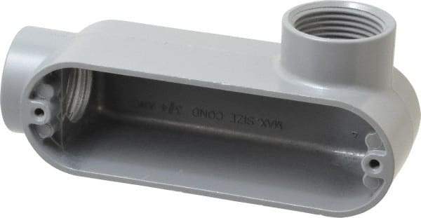 Cooper Crouse-Hinds - Form 5, LR Body, 1" Trade, IMC, Rigid Aluminum Conduit Body - Oval/Rectangle, 5.94" OAL, 12.2 cc Capacity, Silver - All Tool & Supply